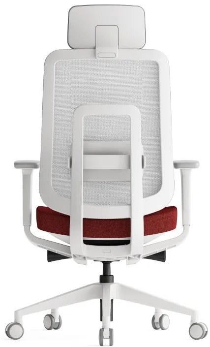 Kancelárska ergonomická stolička K42 White — sieť, látka, biela / viac farieb Modrá