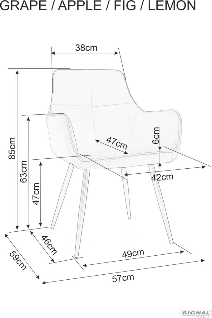 SI Fig Velvet stolička sivý