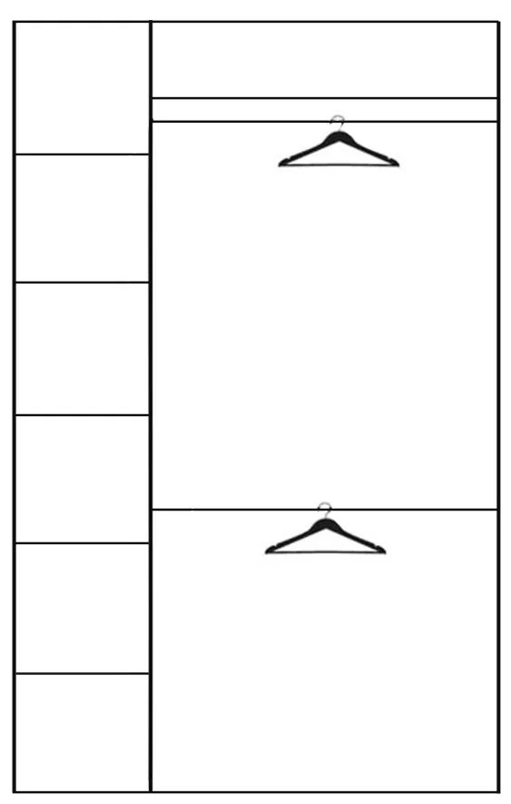 Šatní skříň Porti 73 165 cm z masivu dub čokoládový