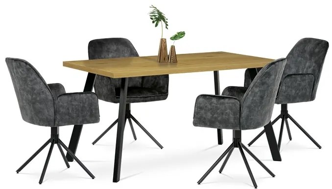 Autronic BONTEC Jedálenská stolička, čierna, zamatová látka, HC-511 BK4 Farba: Šedá