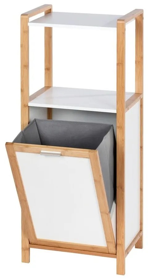 Bambusový kúpeľňový regál v bielo-prírodnej farbe 40x95 cm Finja – Wenko
