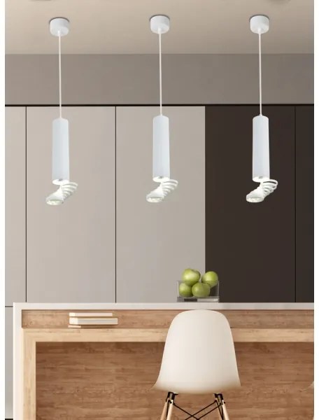 Luster na lanku TUBA 1xGU10/50W/230V biela