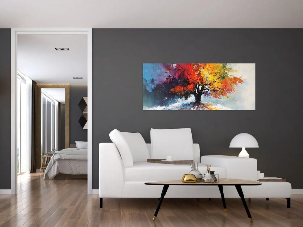 Obraz - Pestrofarebný strom (120x50 cm)