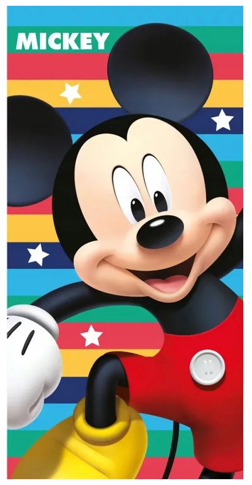 DETSKÝ BAVLNENÝ UTERÁK MICKEY MOUSE 70X140 CM VZOROVANÝ
