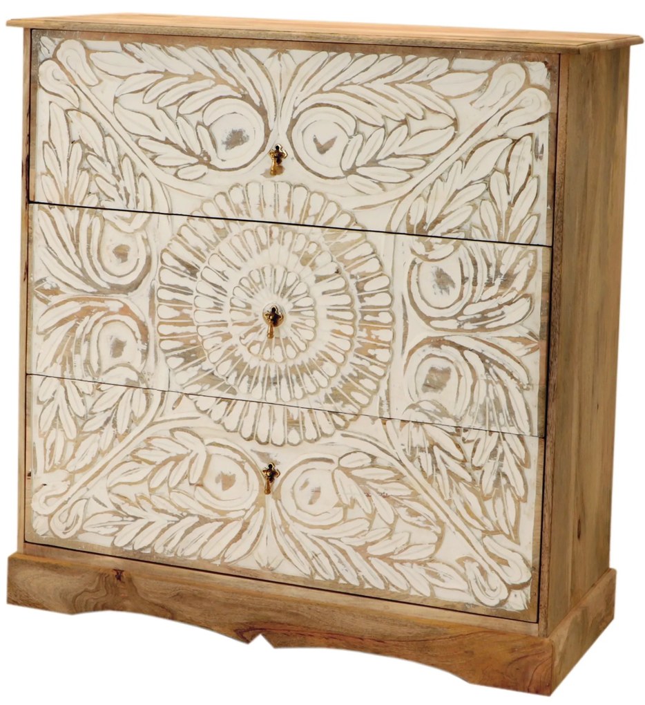 furniture-nabytek.cz - Rustikálna komoda masív z manga 115x115x45