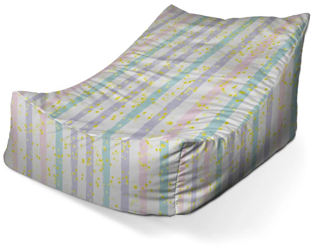 Sablio Sedací vak Lounge Pruhy a bodky štetcom - 80 x 95 x 50 cm