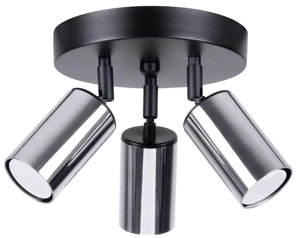 Sollux SL.1369 - Bodové svietidlo WINX 3xGU10/10W/230V čierna/chróm