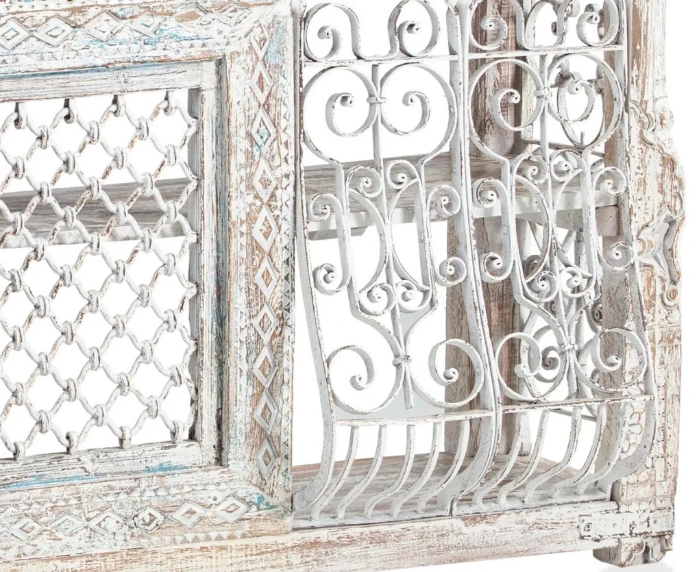 furniture-nabytek.cz - Masivní barový pult Zambezi z lakovaného dřeva, bílý – 180×45×95 cm