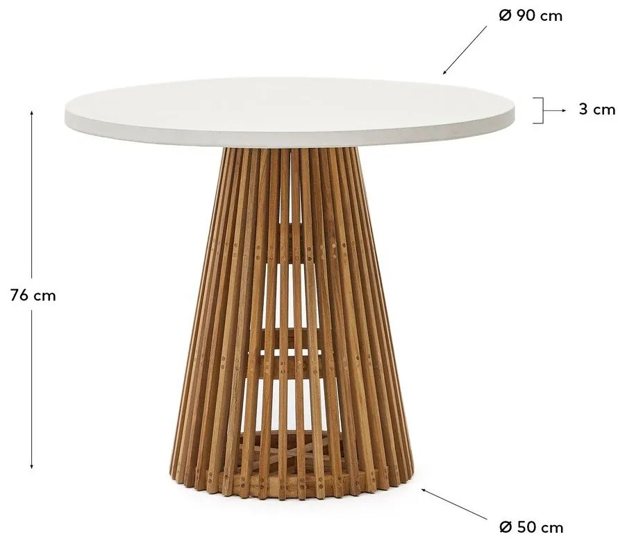Okrúhly záhradný jedálenský stôl ø 90 cm Alcaufar – Kave Home