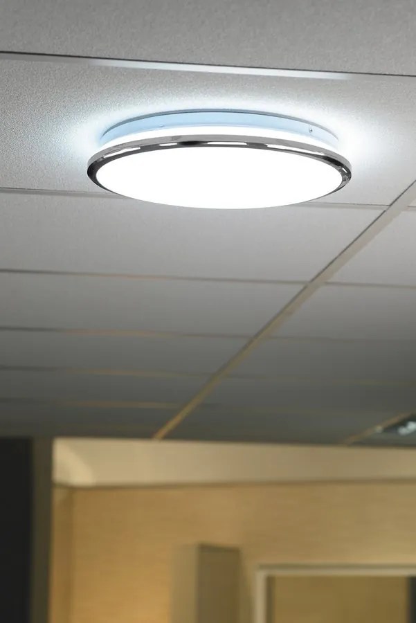 Sapho Sapho, SILVER stropné LED svietidlo, priemer 29cm, 10W, 230V, 3000K/4000K/6500K, IP44, chróm, AU480