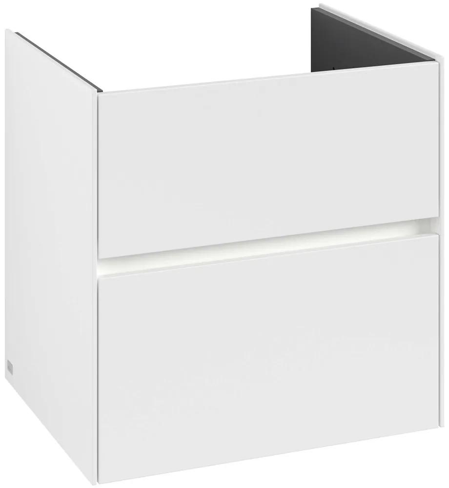 VILLEROY &amp; BOCH Collaro závesná skrinka pod umývadlo, 2 zásuvky, s LED osvetlením, 611 x 480 x 610 mm, White Matt, C143B0MS