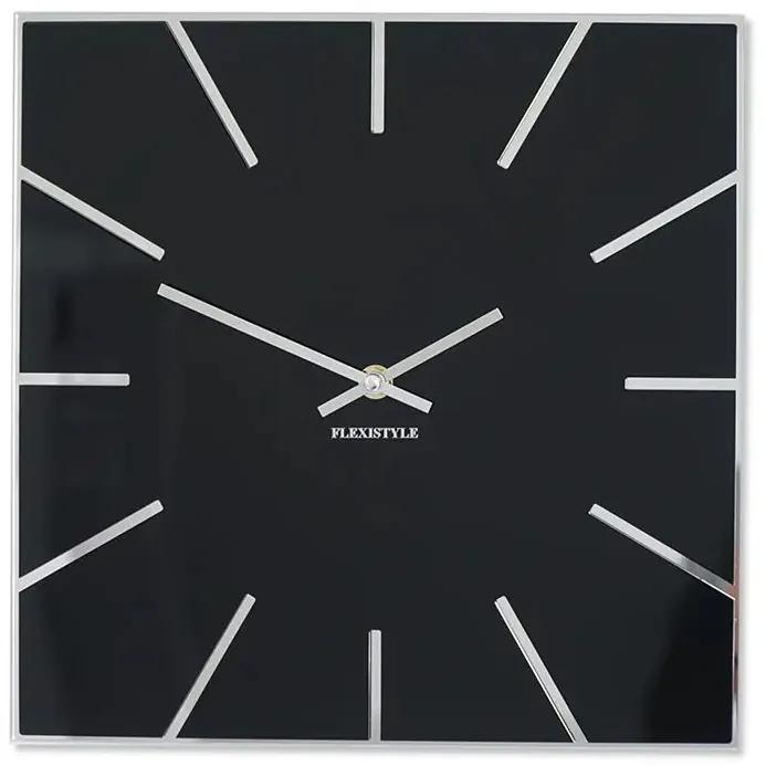 Nástenné čierne akrylové hodiny Exact Flex 30cm