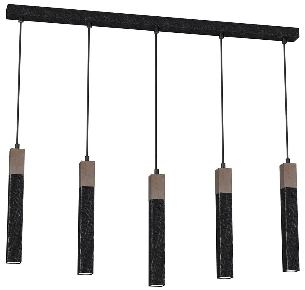 Luster na lanku SOLO 5xGU10/MR11/40W/230V čierna