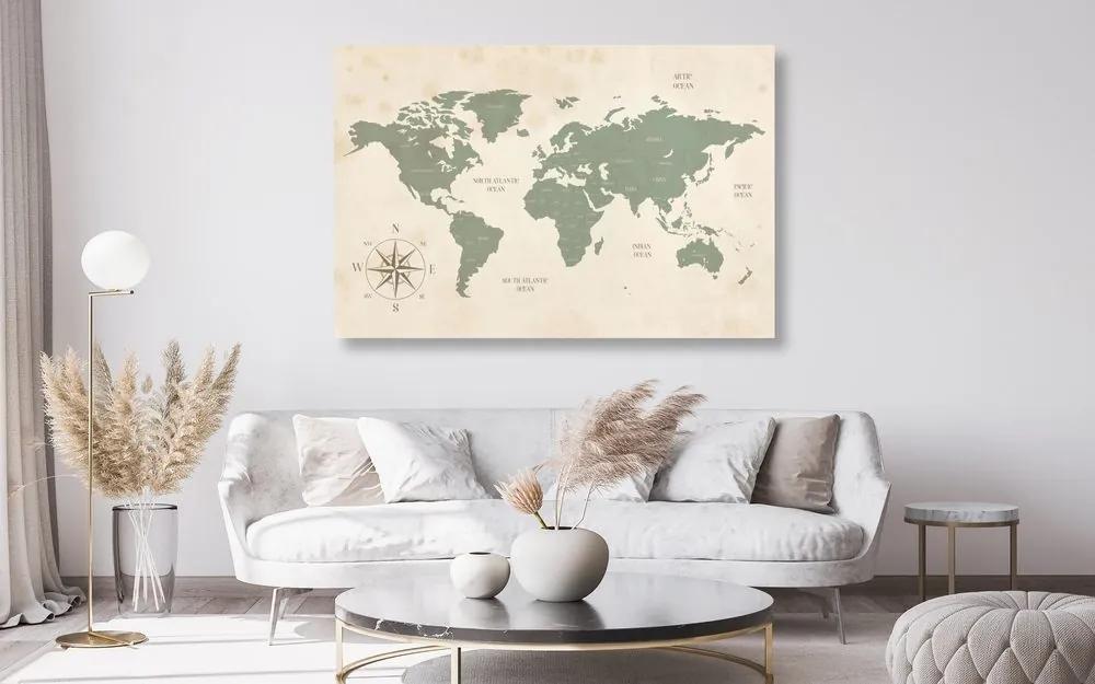 Obraz na korku jednoduchá mapa sveta
