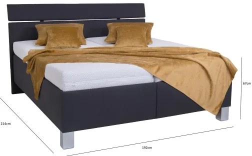 Čalúnená posteľ s matracom a úložným priestorom ALIS 180x200 cm antracit
