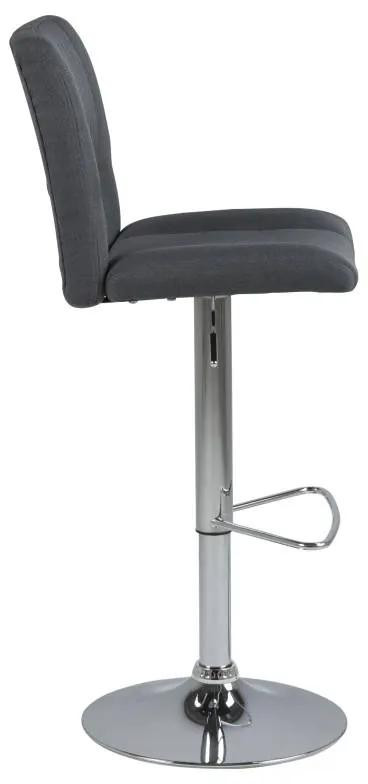 Dizajnová barová stolička Nerine, tmavo šedá a chrómová
