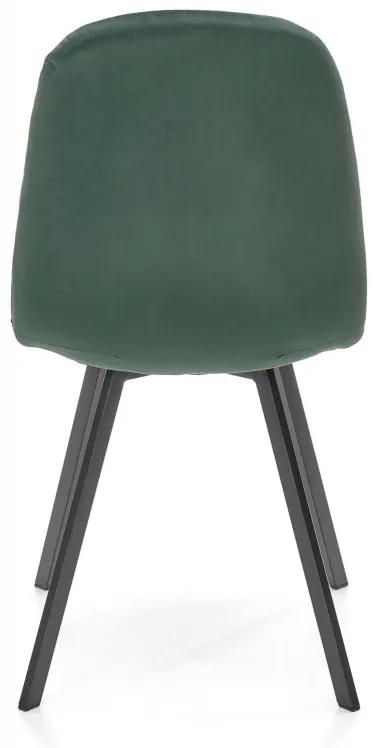 Jedálenská stolička TIANA - oceľ, látka, zelená