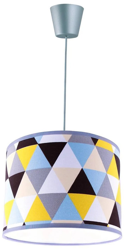 Závesné svietidlo Garo, 1x textilné tienidlo so vzorom (výber z 3 farieb), (výber z 3 farieb konštrukcie), (fi 20cm)