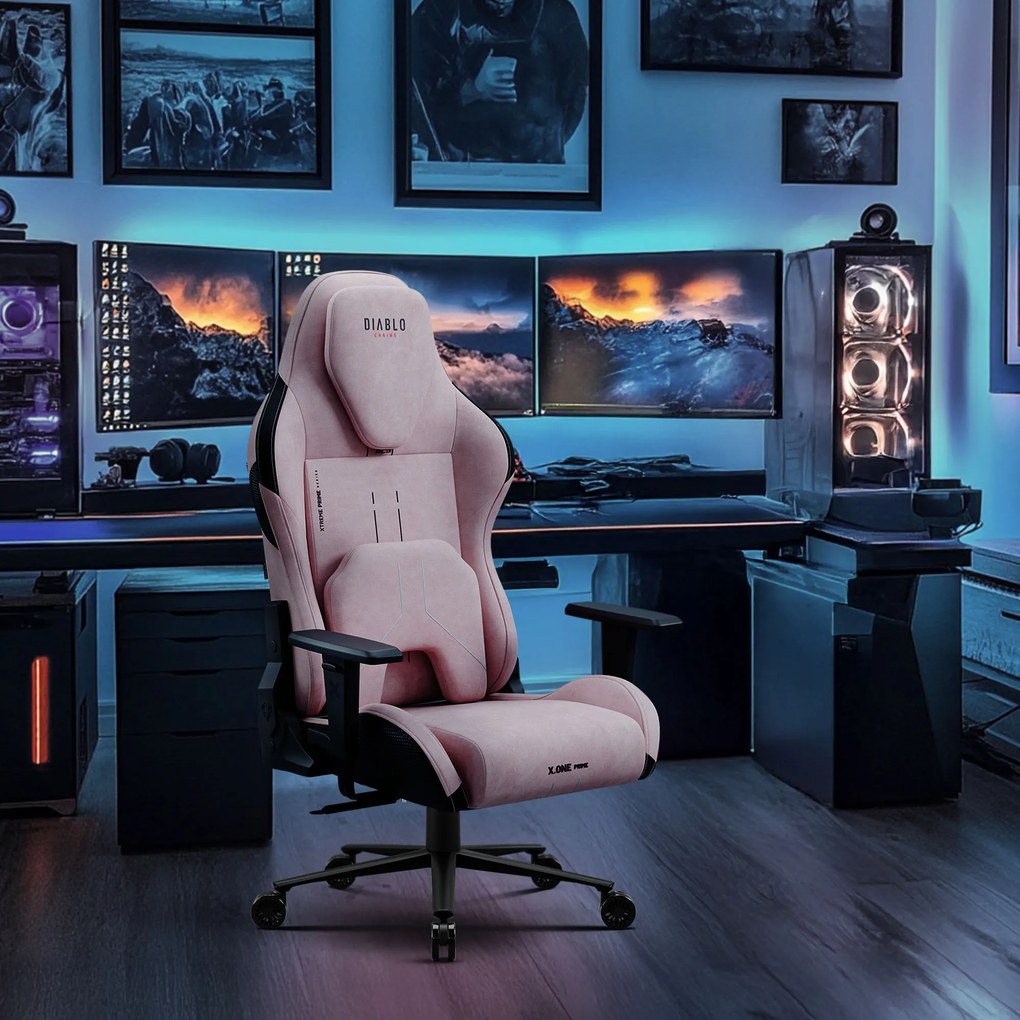 Herné kreslo Normal Size, čierno-ružovej farbe: Diablo X-One Prime Akira Pink