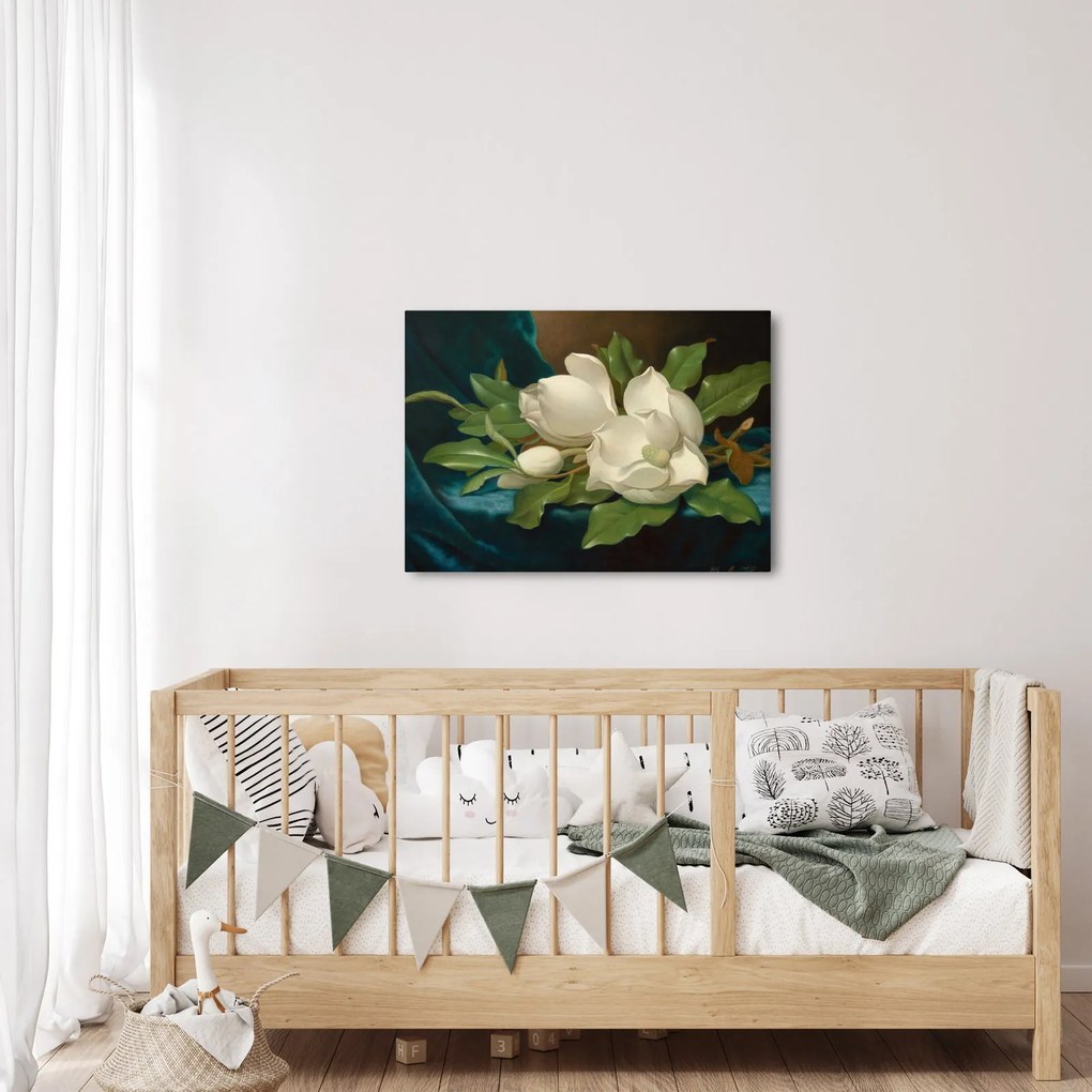 Obraz - Martin Johnson Heade, Giant Magnolias on a Blue Velvet Cloth, reprodukcia (70x50 cm)