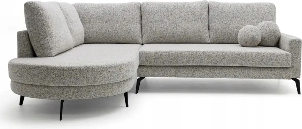 Mäkká rohová sedačka do obývačky 263x214x90 Vysoké nožičky Hr pena Musca O-sofa