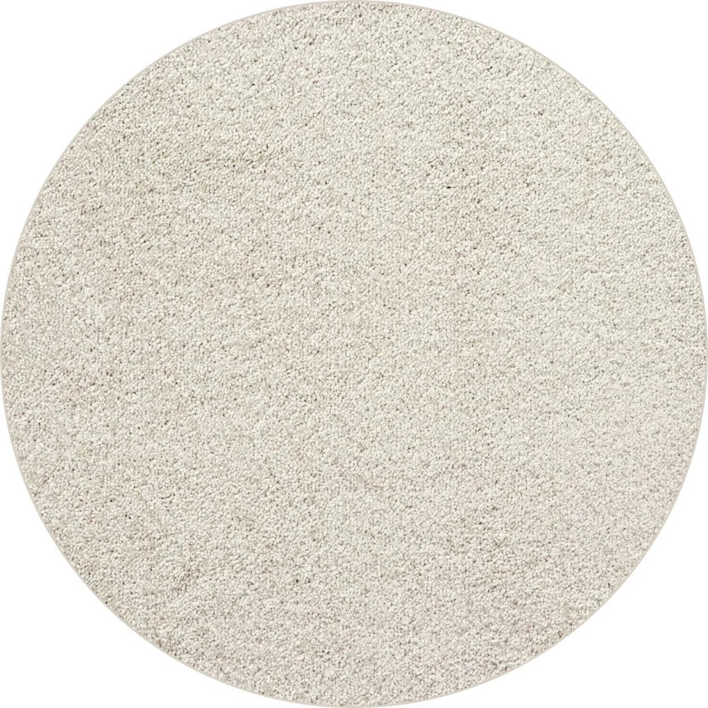 Kusový koberec Velur Ultra biely kruh, 200x200 (priemer) kruh, biela, obývacia izba, AladinWorld Expres