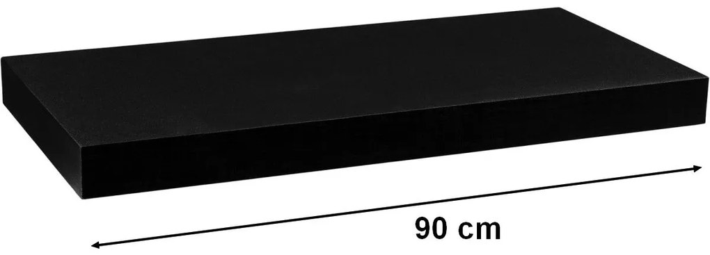 STILISTA VOLATO 31062 Nástenná polica - matná čierna 90 cm