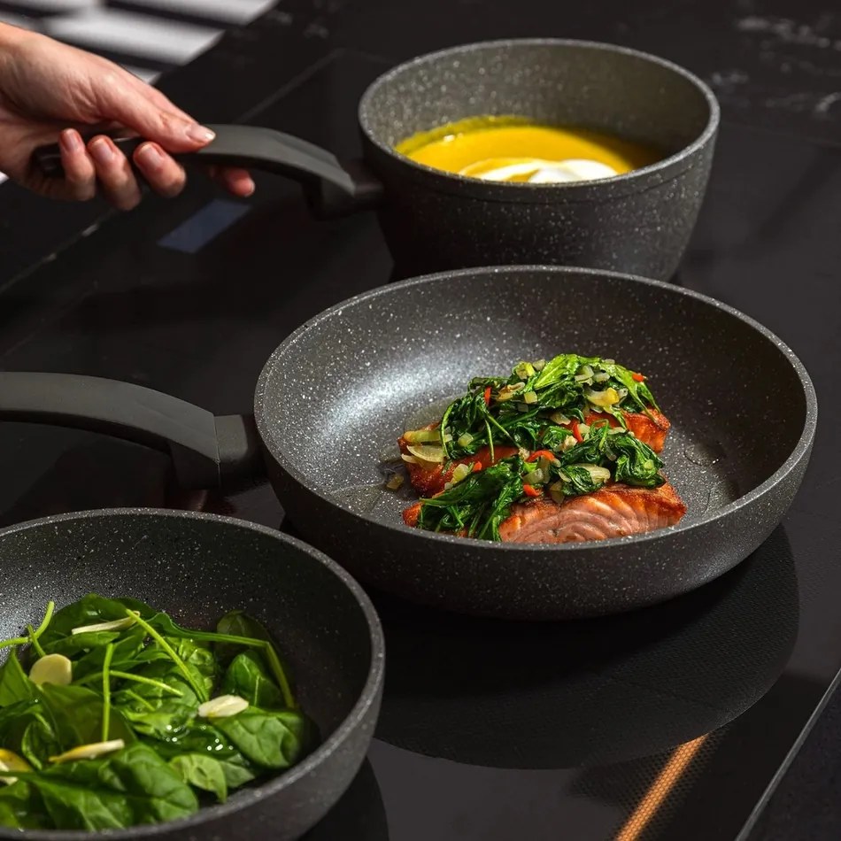 Florina Kamenná panvica Lava Stone MG, 26 cm, sivá, pr. 26 cm