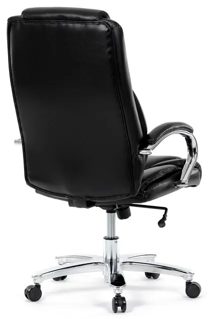 Kancelárske kreslo RYZAR — ekokoža, čierna, nosnosť 150 kg