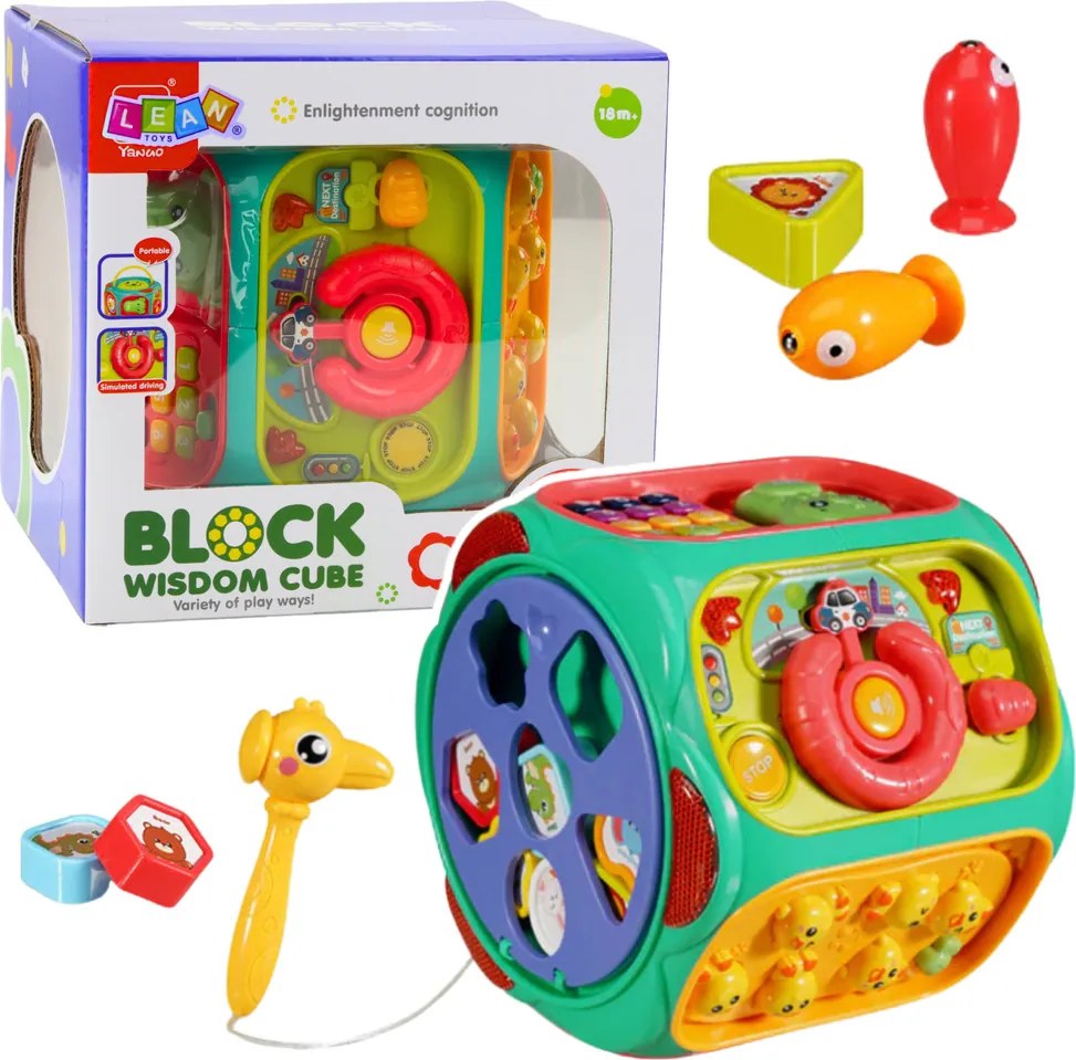 LEAN Toys Vzdelávacia interaktívna kocka Multifunkčná hračka 8v1