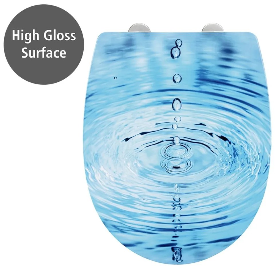 Záchodová doska s automatickým zatváraním 38 x 45 cm Droplets – Wenko