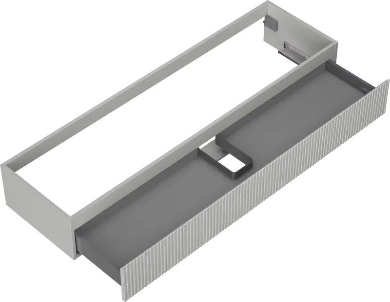 Mexen Rivel, kúpeľňová skrinka 160 cm, 1 zásuvka, drážkovaná, sivá matná, 91A20-16023-1-BF62