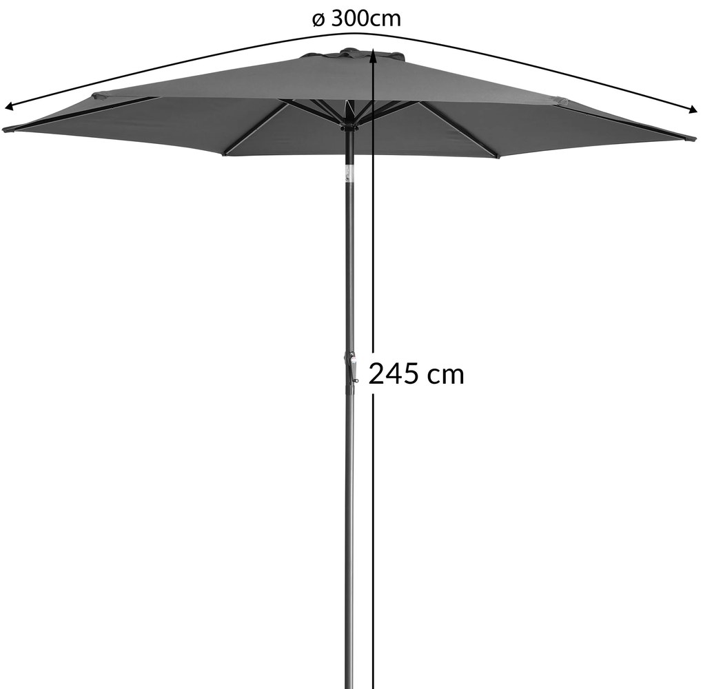InternetovaZahrada Záhradný slnečník Ø300 cm - antracit