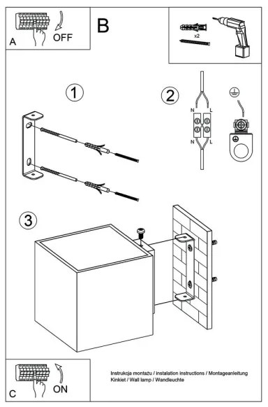 Sollux SL.0565 - Nástenné svietidlo QUAD 1 1xG9/8W/230V antracit