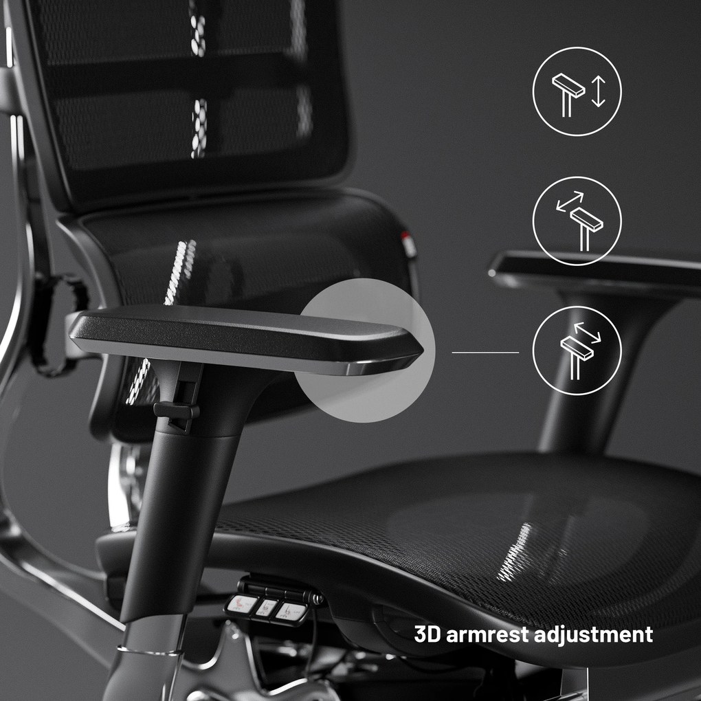 Ergonomická kancelárska stolička s podnožkou Normal Size, čierna: Diablo V-Master