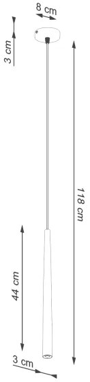 Sollux SL.1462 - Luster na lanku BLISS 1xG9/8W/230V čierna
