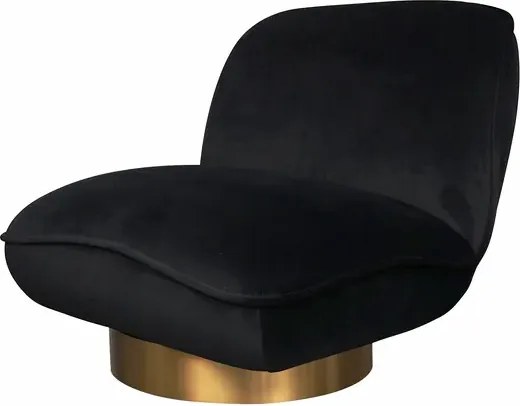 Designové křeslo Nua velur černé/zlaté