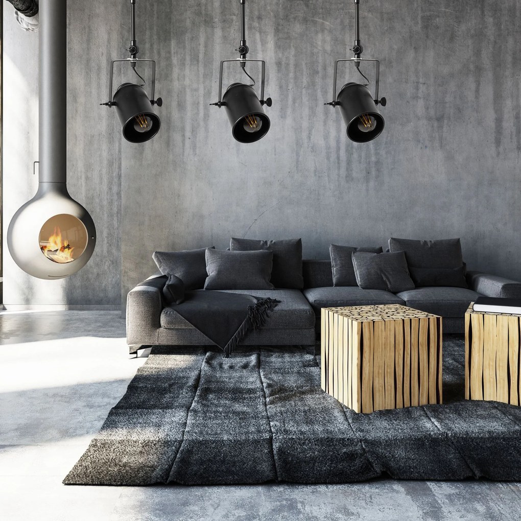 Toolight - Reflektorová lampa 3 x E27 APP487-3C, čierna, OSW-00653