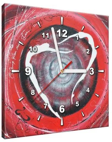 Obraz s hodinami Postavy v červenom kruhu 30x30cm ZP3438A_1AI