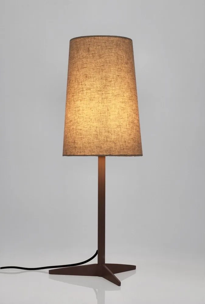 Béžová kovová stolová lampa s textilným tienidlom (výška 60 cm) Assam – Bizzotto
