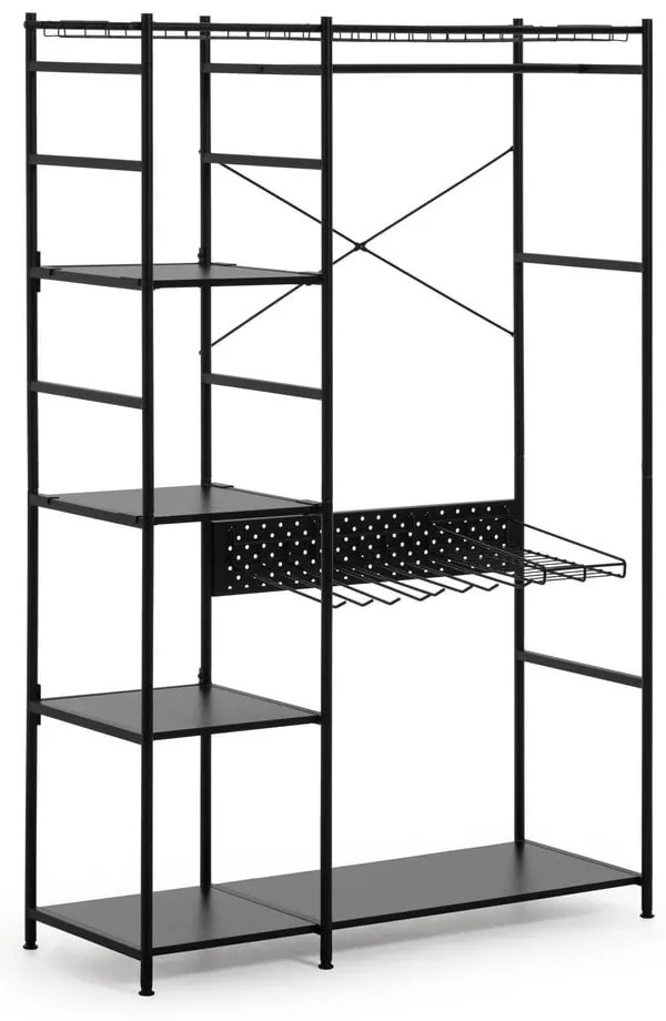 Čierny šatník Kave Home Storn, výška 182 cm