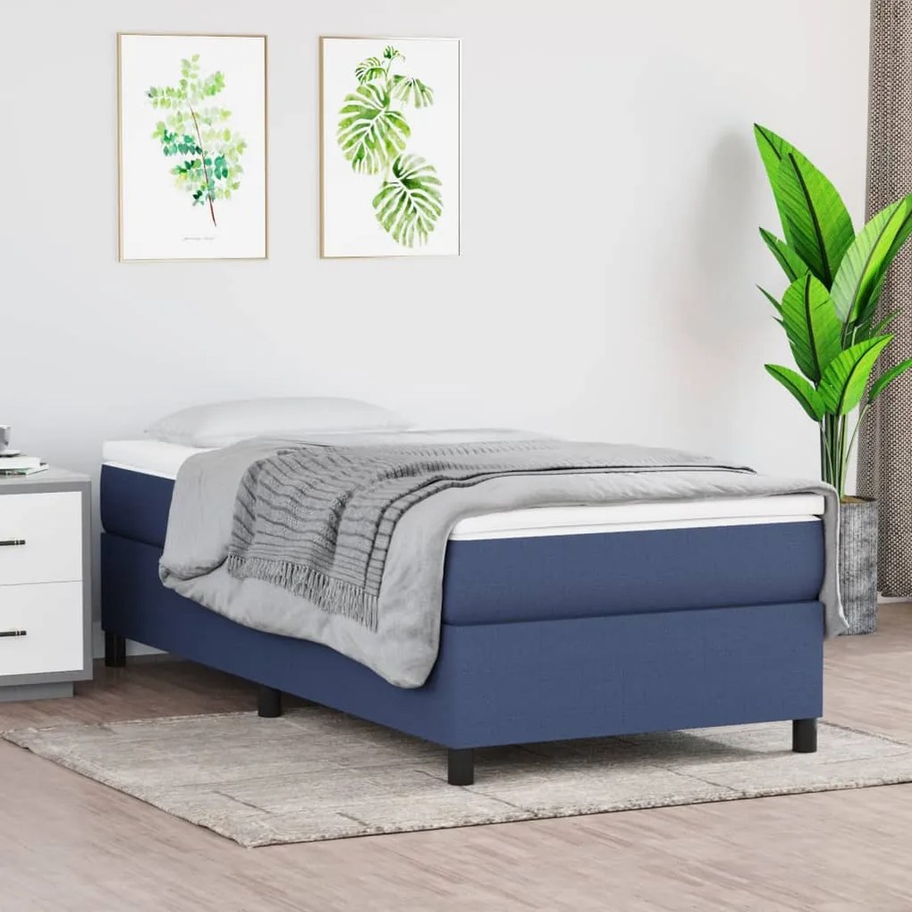 Posteľný rám na boxspring modrý 80x200 cm látka