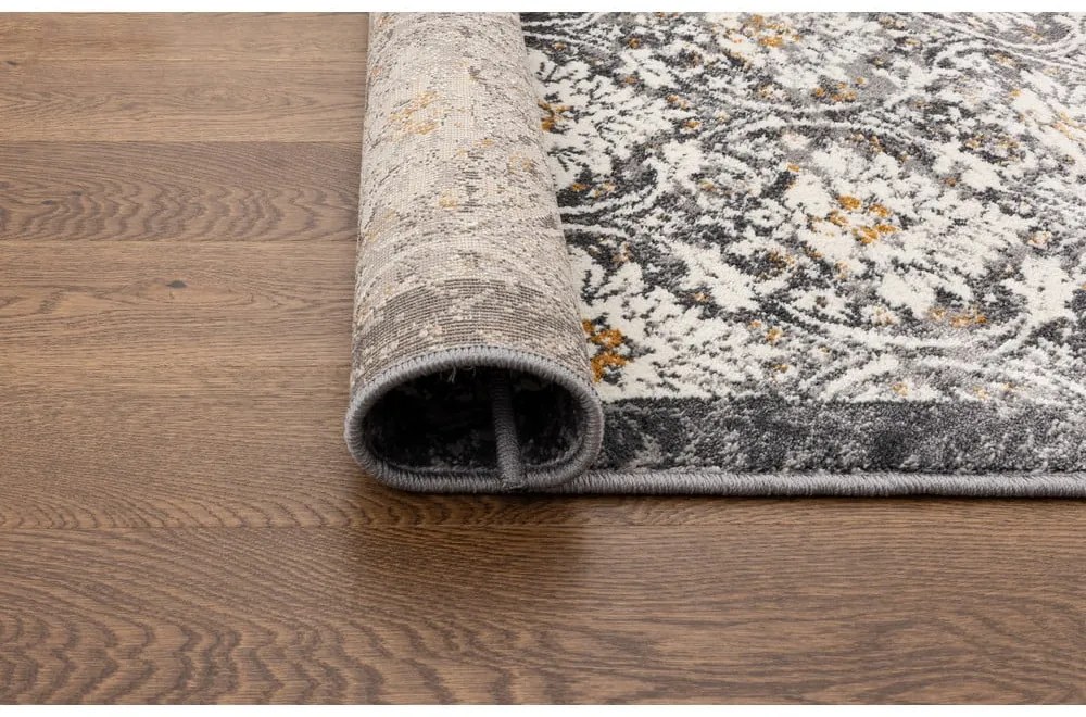 Tmavosivý/slonovinový behúň 80x250 cm Soft Viskan – FD