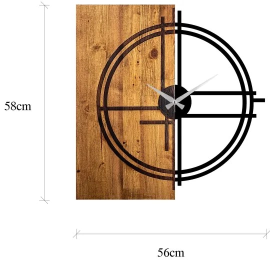 Nástenné hodiny 58x56 cm 1xAA drevo/kov
