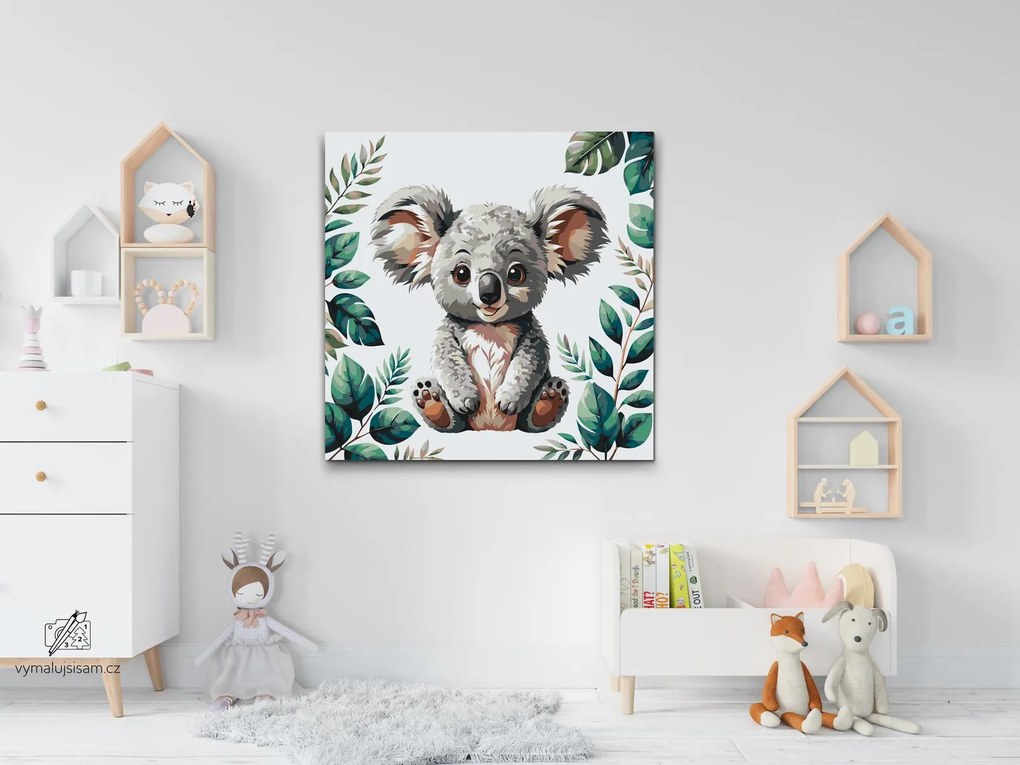 Gario Maľovanie podľa čísel Veselá koala Rozmery: 80 x 80 cm, Rámovanie: S vnútorným rámom