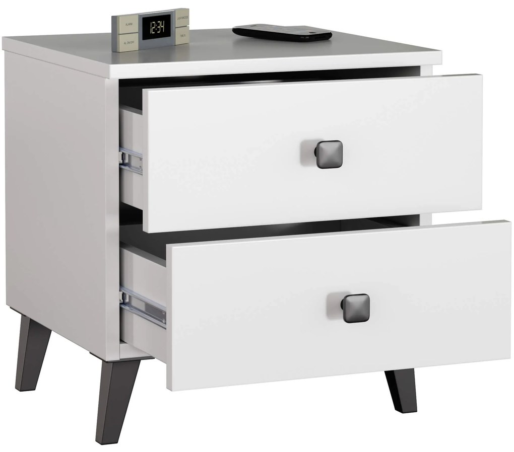 Noční stolek MOBI K-02 bílý/černý