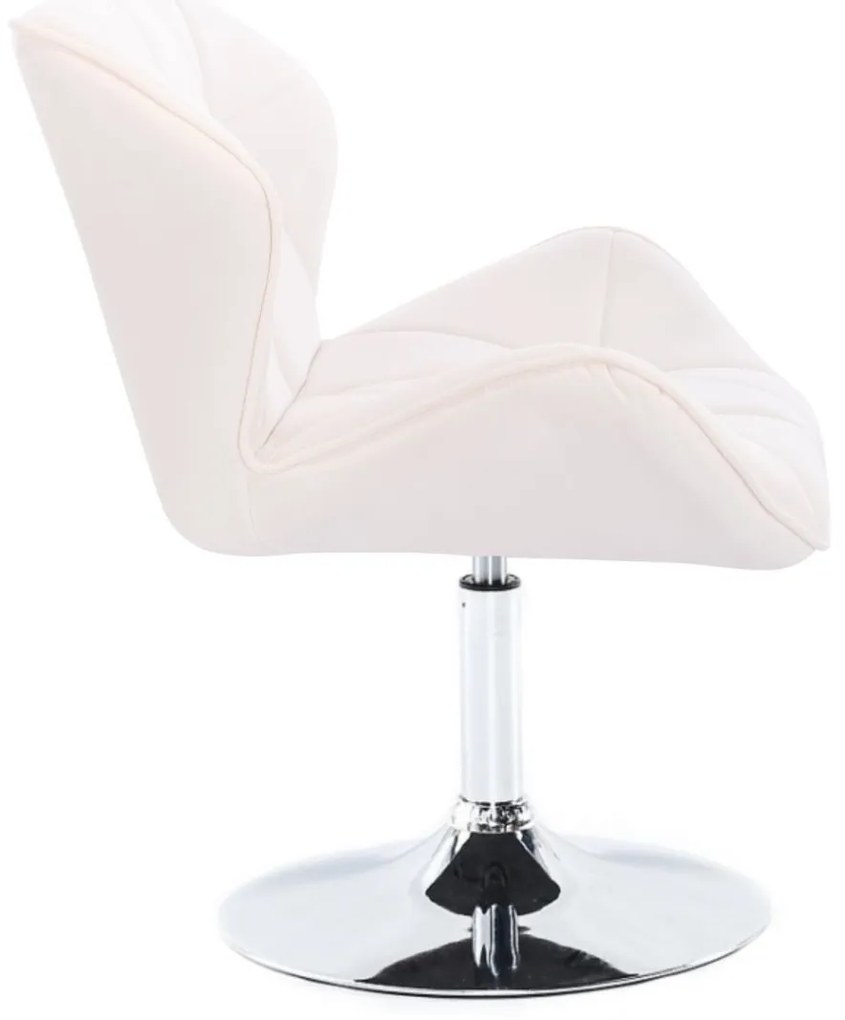 LuxuryForm DESIGN Stolička MILANO VELUR na striebornom tanieri - biela