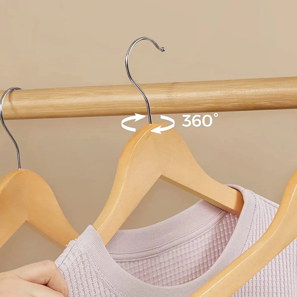Sada drevených vešiakov SOHO, 20ks, prírodná hnedá SongmicsHome