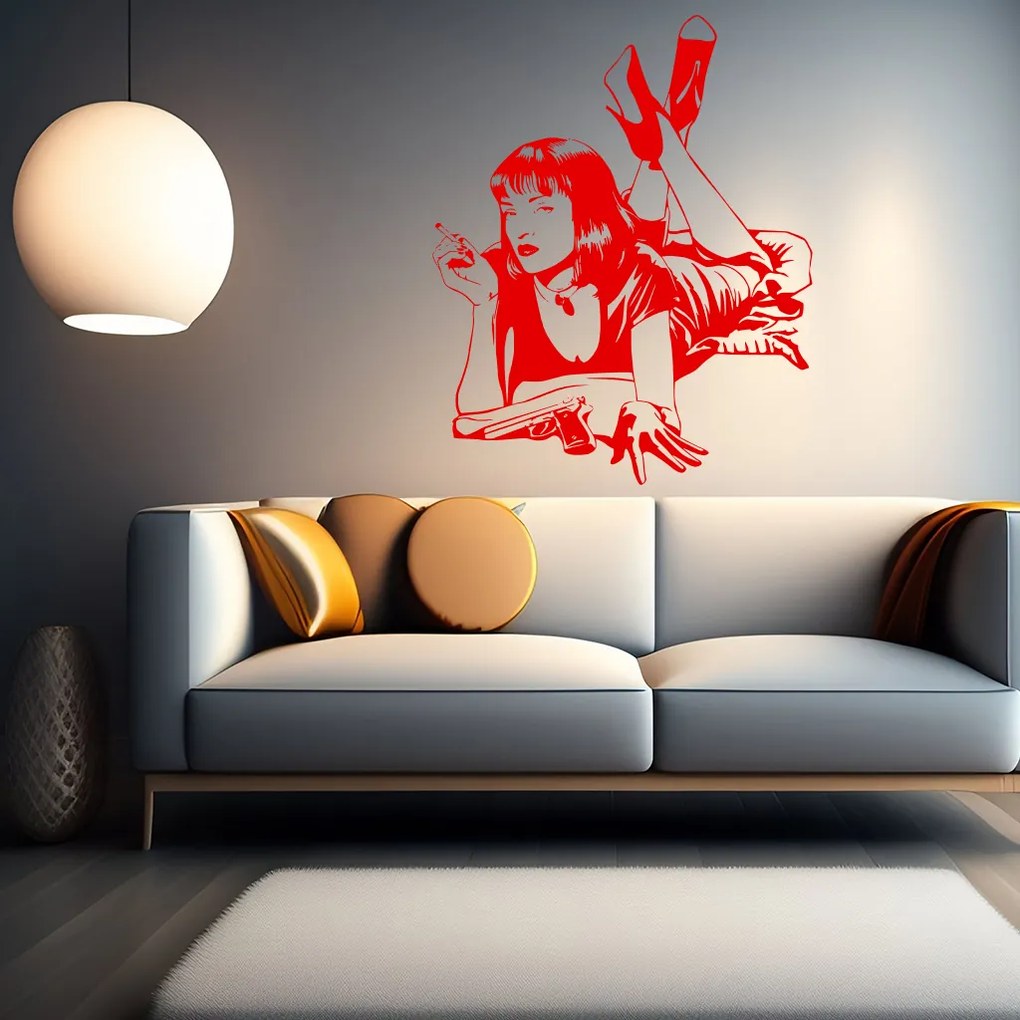 Veselá Stena Samolepka Pulp Fiction Farba: fialová, Veľkosť: 80 x 98 cm