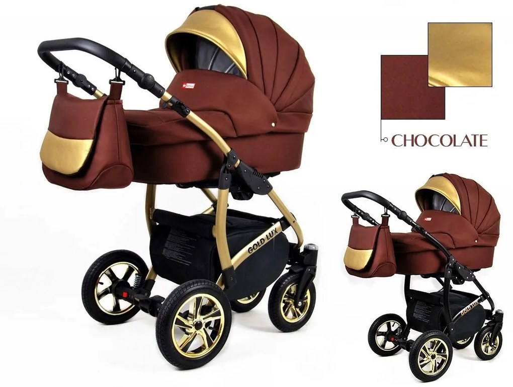 Kombinovaný kočík Raf-pol Gold lux - chocolate (2-kombinácia)